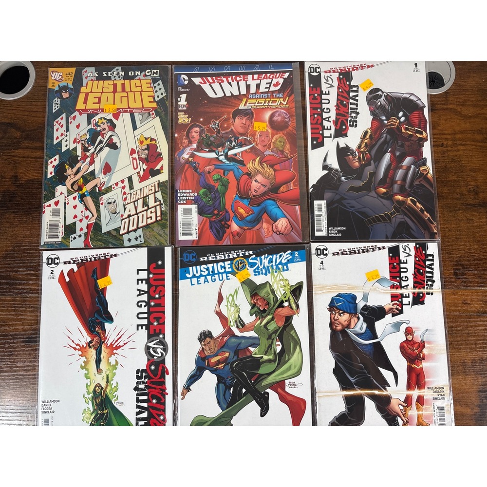 DC Comics Justice League vs Suicide Squad & United 6 Comic Book Lot Rebirth